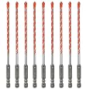 Concrete Drill Bits, 1/8" Hex Shank Masonry Bits, 10PCS