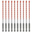 Concrete Drill Bits, 3/16" Hex Shank Masonry Bits, 10PCS