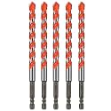 Concrete Drill Bits, 3/8" Hex Shank Masonry Bits, 5PCS