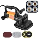 Concrete Grinder Set, 3800W Electric Handheld Floor Polisher with 6 Speed Adjustable, Includes Wheels, Drywall Sander, for Cement Tile Marble