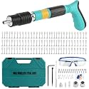 Concrete Nail Gun Kit with 110pcs 7.3mm Nails, 5 Speed Adjustable