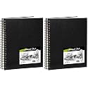 Conda 8.5"x11" Hardbound Sketch Book, 80-Sheets 90gsm Double-Sided Hardcover Sketchbook, Spiral Sketch Pad, Durable Acid Free Drawing Art Paper for Adults (Pack of 2)