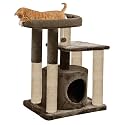 Condo Kitten Cat Tree - Hanging Ball | Cat Furniture | Top Perch | Scratching Posts | Jute Rope (Small) (Brown - FURR-27)