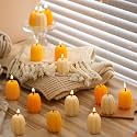 Conelist 12 Pcs Fall Pumpkin Shaped Candles, Mini Votive Thanksgiving Decor