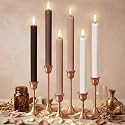 Conelist 6 Pack LED Flameless Taper Candles Battery Operated, Brown