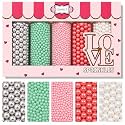 Confect Pearl Sprinkles | Mermaid Party Ball Sprinkles for Cakes &amp; Cupcakes Decoration | Assorted pack of 5 Mix Sliver, Teal, Baby Pink, Bright Red &amp; White Dragees - 140 Gms