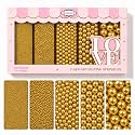 Confect Pearl Gold Sprinkles | Gold Sprinkles for Cakes & Cupcakes Decoration & Celebration | Assorted pack of 5 All That Glitters | Mix Golden Pearl Dragees, No Artificial Dyes- 140 Gms