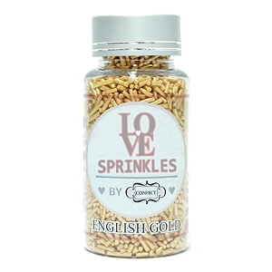 confect edible english gold vermicelli sprinkles  premium cake amp cupcake decoration topping  decorative edible dessert garnish  100 gms