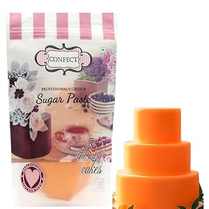 confect fluorescent orange sugar paste  edible sugar paste  fondant for cake decoration  chef39s choice for cake decorating ng toppers amp edible decorations  chefs choice - 1 kg