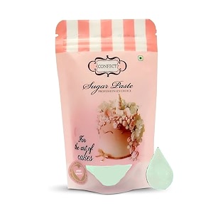 confect mint green - pastel sugar paste  edible sugar paste  fondant for cake decoration  edible fondant chefs choice for cake decorating - 250 gms