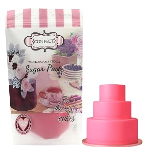 confect neon pink sugar paste  edible sugar paste  fondant for cake decoration  edible fondant chefs choice for cake decorating - 1 kg