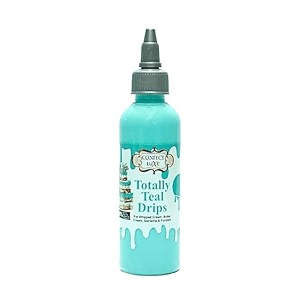 confect teal edible cake drip  ready-to-use drip icing for cakes cupcakes donuts amp dessert decorating  vibrant cake decorating gel for birthdays parties amp holidays 110ml