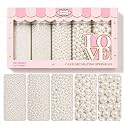 Confect White Pearl Sprinkles for Cakes &amp; Cupcakes Decoration | Frozen, Earth Day | Assorted pack of 5 White Princess Disco Ball Birthday Sprinkles | Mix White Pearl Dragees - 3.5 Oz / 140 grams
