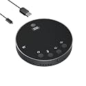 Conference Speaker and Microphone, Bluetooth Speakerphone for Small Meeting Room &amp; Home Office，Wireless Conference Speaker 360°Voice Pick up with Noise Cancellation Mics for Computer/Laptop