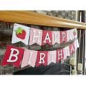 Confetti! Strawberry Birthday Banner - Berry First Party Theme - 1st Birthday Decorations - Pink &amp; Red