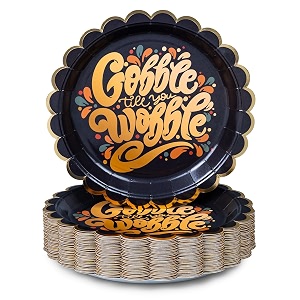 Confettiville Thanksgiving Paper Plates 50-Count Disposable Thanksgiving