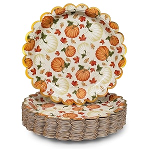 Confettiville Thanksgiving Paper Plates 50-Count Disposable Thanksgiving