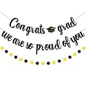 Congrats Decorations – Graduation Party Banner Set with “Congrats Grad” and “We Are So Proud of You” Letter Banners for Class of 2026, School and Home Decorations