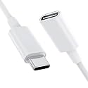 CONMDEX USB C Extension Cable for Mag Safe Charger PS5 Controller Charging, 9V 3A USB Type C Female to Male Extender Cord for Mag Safe Charger iPhone 17/16 / 15 HomePod 6FT White