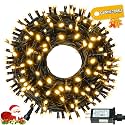 Connectable 42Ft 100LED Christmas String Lights Outdoor Indoor, Warm White