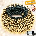Connectable 88Ft 240LED Christmas String Lights Outdoor Indoor, Warm White