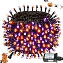 Connectable 88Ft 240LED Halloween Lights Outdoor Indoor, Purple &amp; Orange