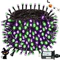 Connectable 88Ft 240LED Halloween Lights Outdoor Indoor, Purple &amp; Green