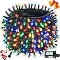Connectable 99Ft 300LED Christmas String Lights Outdoor Indoor, Multicolor