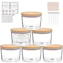 CONNOO 6 Pack 16oz Clear Wide Mouth Glass Candle Jars