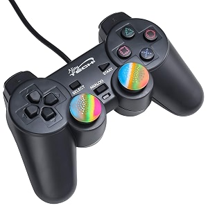 wired gaming controller pc gamepad controller joystick with dual vibration turbo and trigger buttons for computerlaptopwindows black