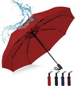 Conquest Large Umbrella (24.5 inch) for Men and Women 3 Fold with Automatic Open & Close Umbrella (Red)