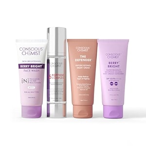 conscious chemist luxury night treatment skincare routine kit for anti aging  pack of 4  for him amp her  face wash serum face moisturiser sunscreen with spf50 pa