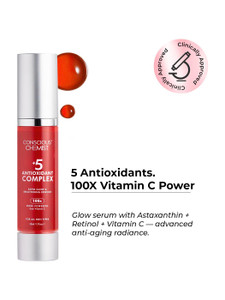conscious chemist rapid glow  brightening essence face serum with 5 antioxidant complex vitamin e  retinol  for radiant even toned skin  men  women