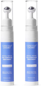 conscious chemist retinol peptide eye cream with massage roller  dark circle care