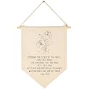 Consider the Lilies of the Field-Botanical Christian Wall Art, Consider the Lillies, Luke 12:27, Floral Bible Verse Banner Pennant Poster, Minimal Christian Decor, Farmhouse Scripture Sign