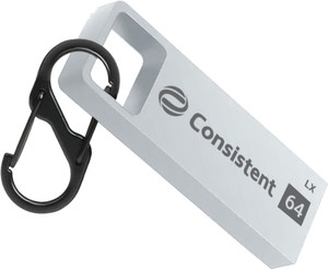 consistent 64gb metal pendrive with keychain carabiner 5 years warranty 64 gb pen drive compatible with laptop desktop computer usb 20 metal case silver