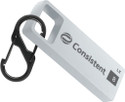 Consistent 8GB Metal Pendrive With Keychain Carabiner, 5 Years Warranty 8 GB Pen Drive Compatible with Laptop, Desktop Computer USB 2.0 Metal Case (Silver)