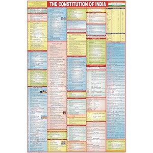 the constitution of india chart - laminated  chart size 5890 cm  useful for upsc law judiciary and other competitive exams preparation  by hivex publication