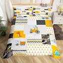 Construction Cartoon Comforter Cover Set Kids Twin