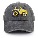 Construction Site Vehicles Hats for Boys Girls Age 3-10, Adjustable Vintage Embroidered Kids Baseball Cap