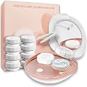 Contact Lens Cleaner, Portable Ultrasonic Contact Lens Cleaning Machine with USB Charger and Solution Soak Case Kit for Soft Lens, Colored Contact Lens, Hard Lens, RGP Lens and OK Lens (White)
