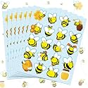 Containlol 500 Pcs Bee Shape Sticker Waterproof for School Reward Chart Bee