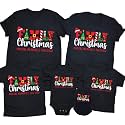 CONTEANER Merry Christmas Family Shirt,Matching Couples Xmas Graphic Tops