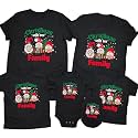 CONTEANER Merry Christmas Family Shirt,Matching Couples Xmas Graphic Tops