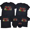 CONTEANER Merry Christmas Family Shirt,Matching Couples Xmas Graphic Tops