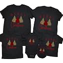 CONTEANER Merry Christmas Family Shirt,Matching Couples Xmas Graphic Tops