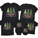 CONTEANER Merry Christmas Family Shirt,Matching Couples Xmas Graphic Tops