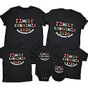 CONTEANER Merry Christmas Family Shirt,Matching Couples Xmas Graphic Tops