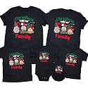 CONTEANER Merry Christmas Family Shirt,Matching Couples Xmas Graphic Tops