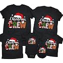CONTEANER Merry Christmas Family Shirt,Matching Couples Xmas Graphic Tops
